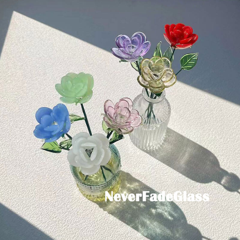 blown glass rose