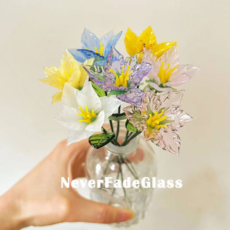 Glass Narcissus bouquet
