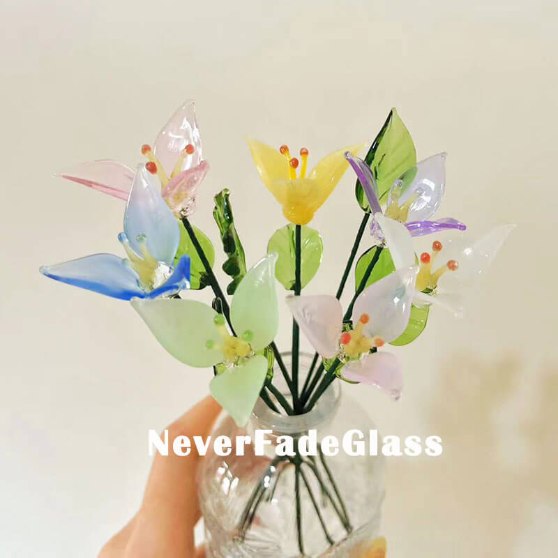 glass lily bouquet
