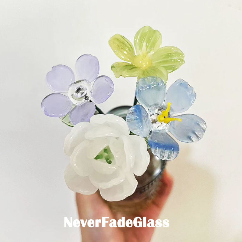 bouquet of glass flowers