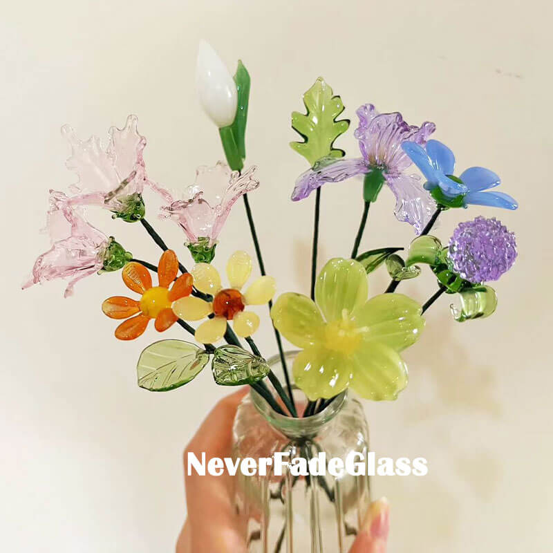 blown glass flower bouquet