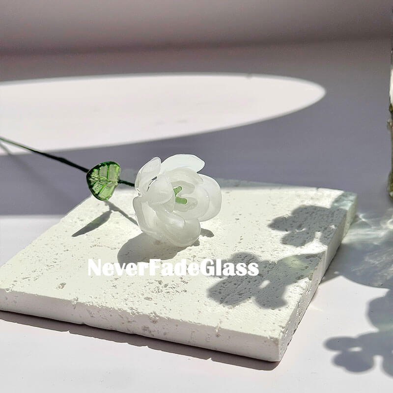 white glass flower