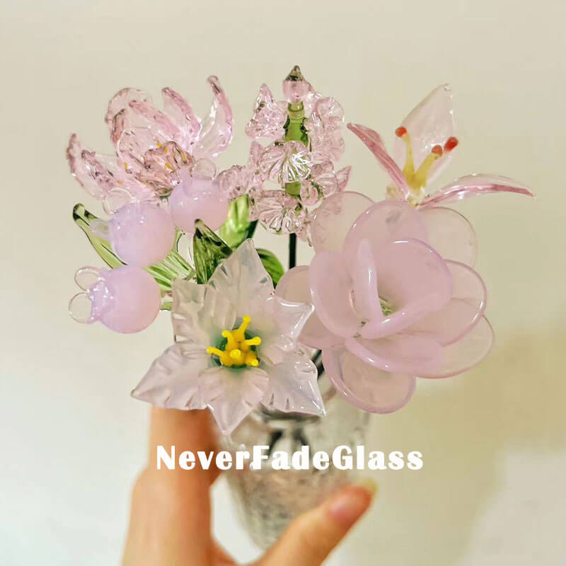 pink glass daffodil, lily