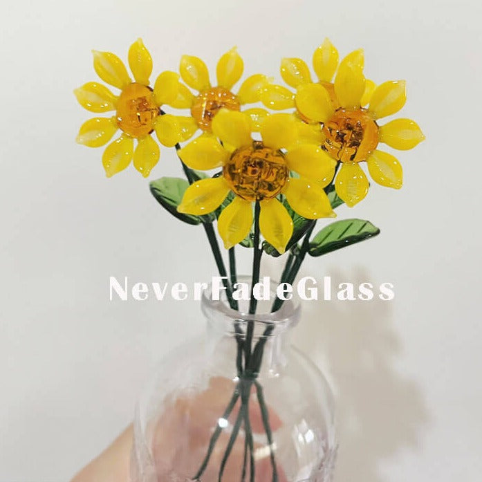 glass sunflower figurine